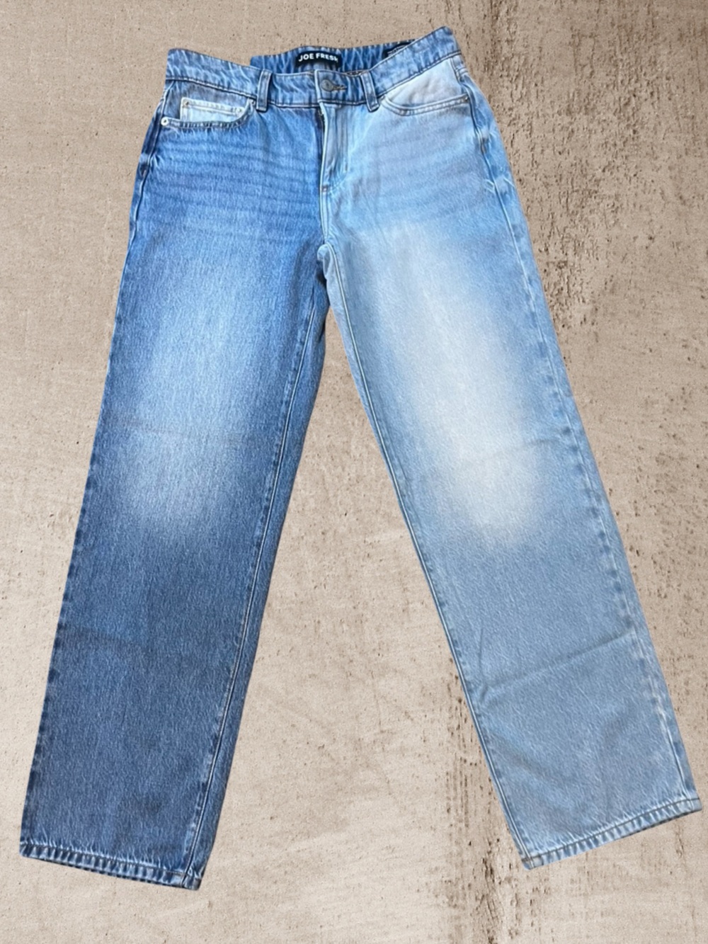 NWT Joe Fresh Two-Tone Baggy Straight Jeans - Size 26